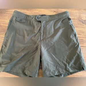 Banana Republic Mesh Lined Men's Size L Olive Green Swim Trunks Shorts